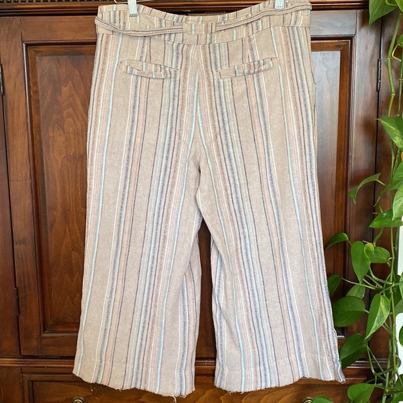 Democracy palazzo cropped pants linen rayon blend desert colours beachy - Picture 4 of 16